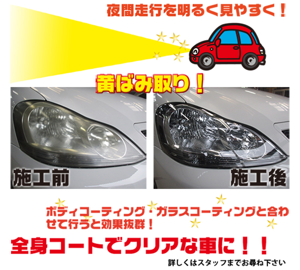 ヘッドライトコーティング